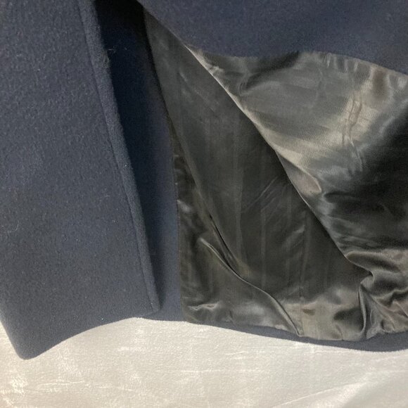 Allyn Saint George Black Cashmere Blend Notch Trench Coat Mens 38 S Overcoat - Picture 15 of 16